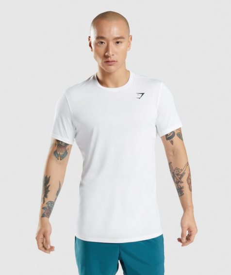 Men's Gymshark Arrival T-Shirts White | CA N8A601